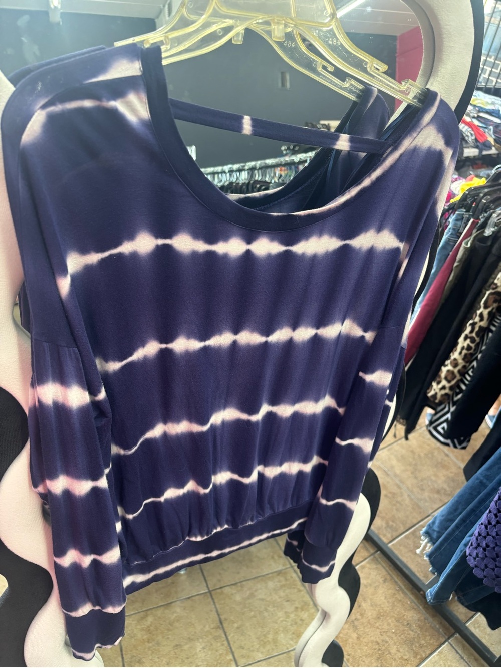 Purple Tie-Dye Long Sleeve Women's Sweatshirt
